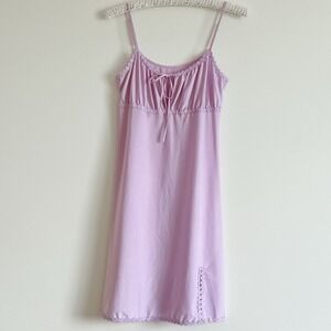 Babydoll Slip Dress Floral Trim Detail Lavender Lilac Girly Retro Baby Girl Sz L